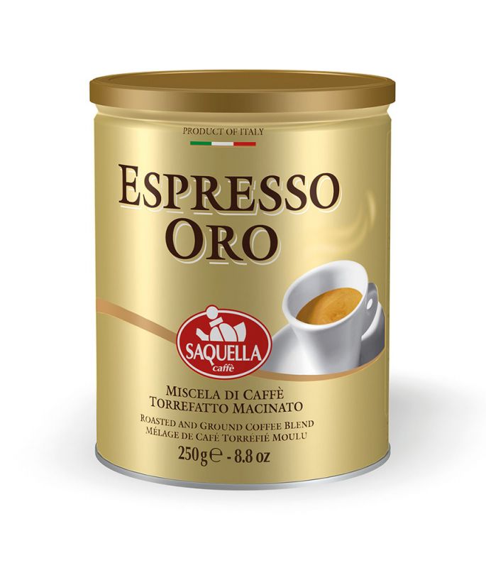 Espresso Oro plechovka Saquella
